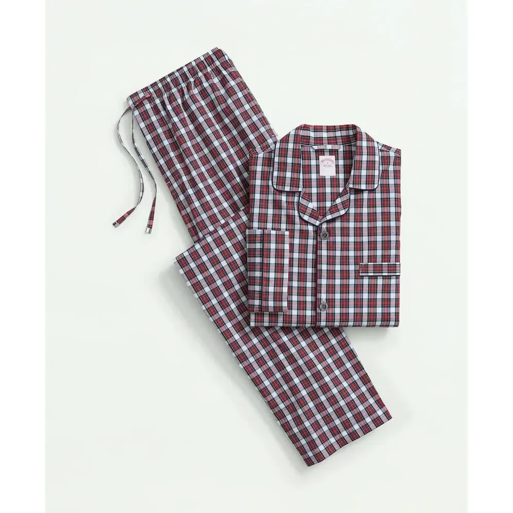 Brooks Brothers Cotton‎ Broadcloth Tartan 2 Piece Pajama Set Multi Plaid XL